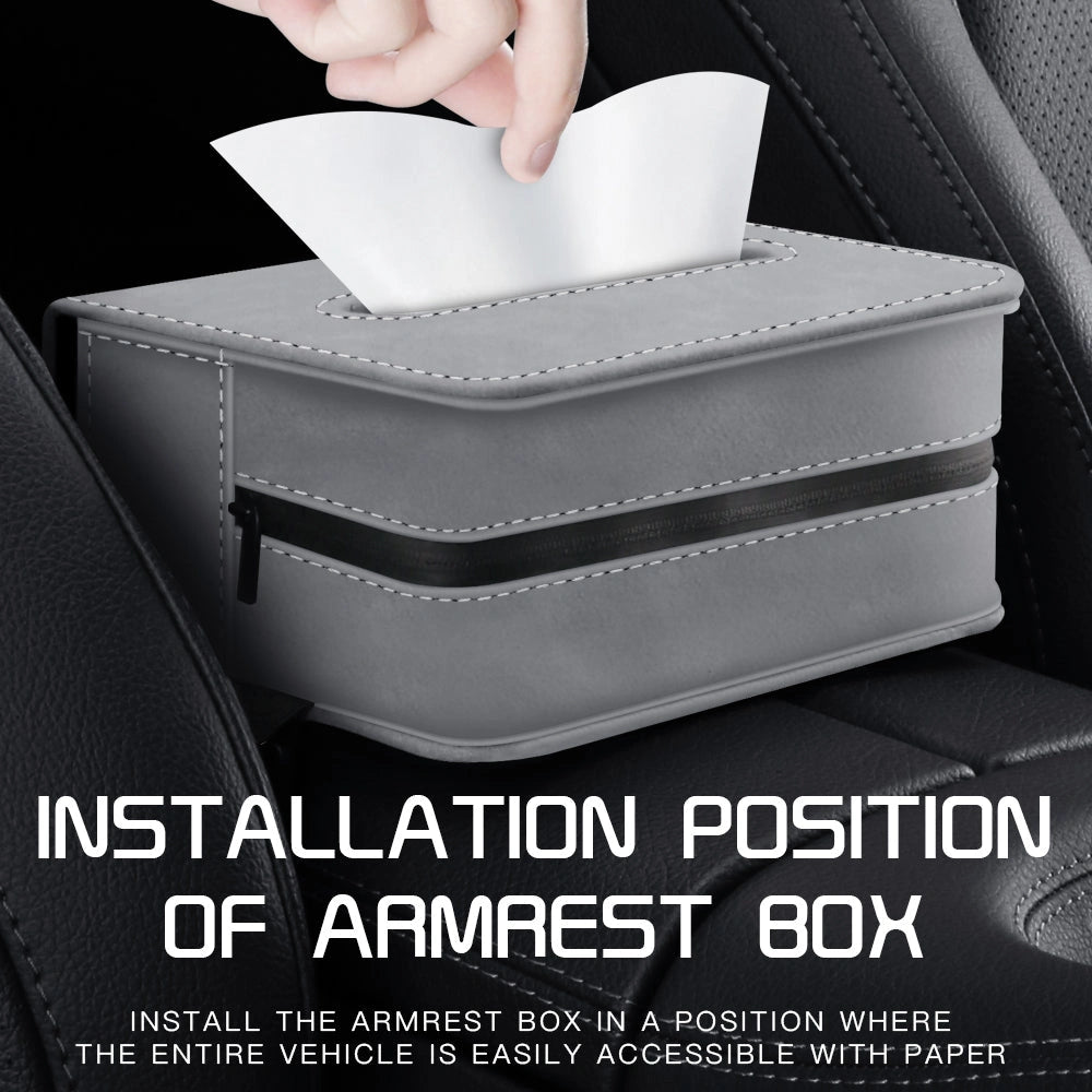 PU Suede Leather Tissue Holder Box-صندوق حامل مناديل من جلد الغزال PU-Auto-Emporio-Kuwait.0