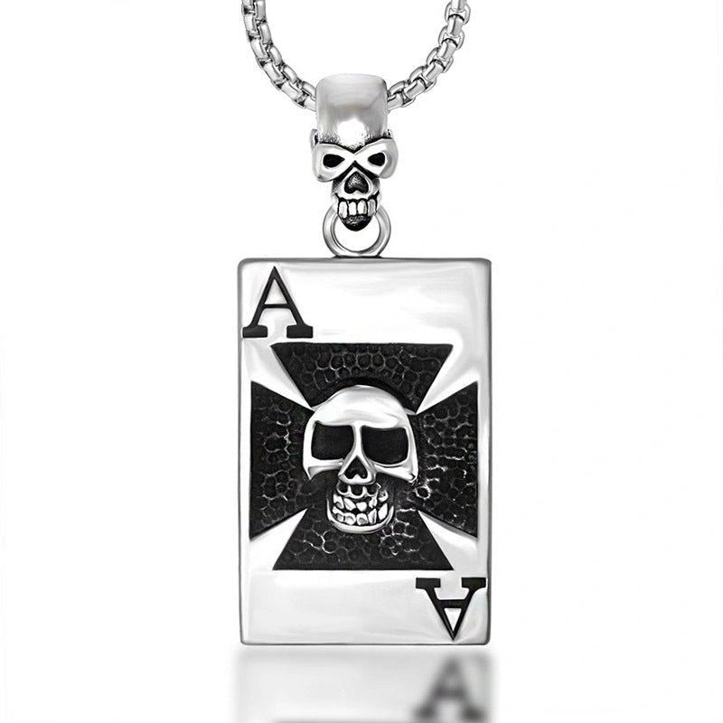 Poker Skull Pendant-قلادة جمجمة البوكر-Auto-Emporio-Kuwait.0