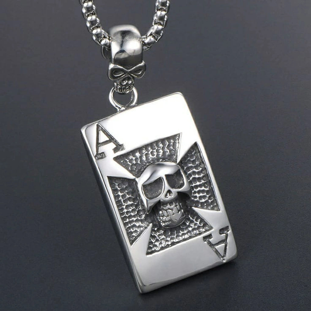 Poker Skull Pendant-قلادة جمجمة البوكر-Auto-Emporio-Kuwait.0