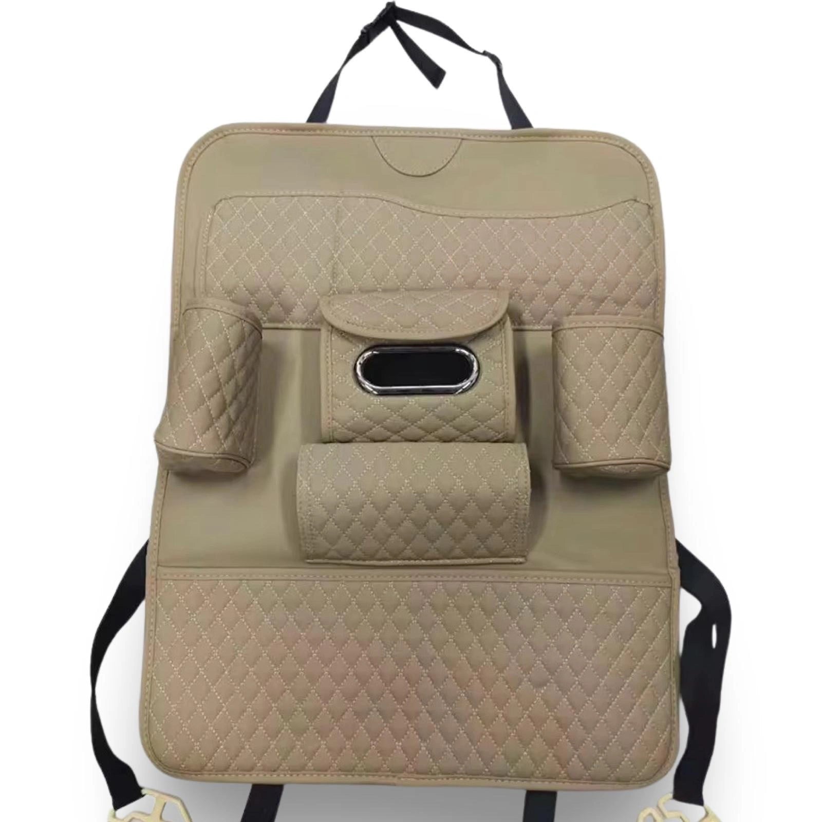 Premium PU Leather Back Seat Organiser-منظم المقعد الخلفي من جلد البولي يوريثان الفاخر-Auto-Emporio-Kuwait.0