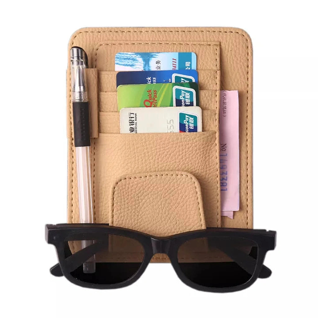 Pu Leather Sun Visor Organiser-منظم حاجب الشمس من جلد البولي يوريثان-Auto-Emporio-Kuwait.0