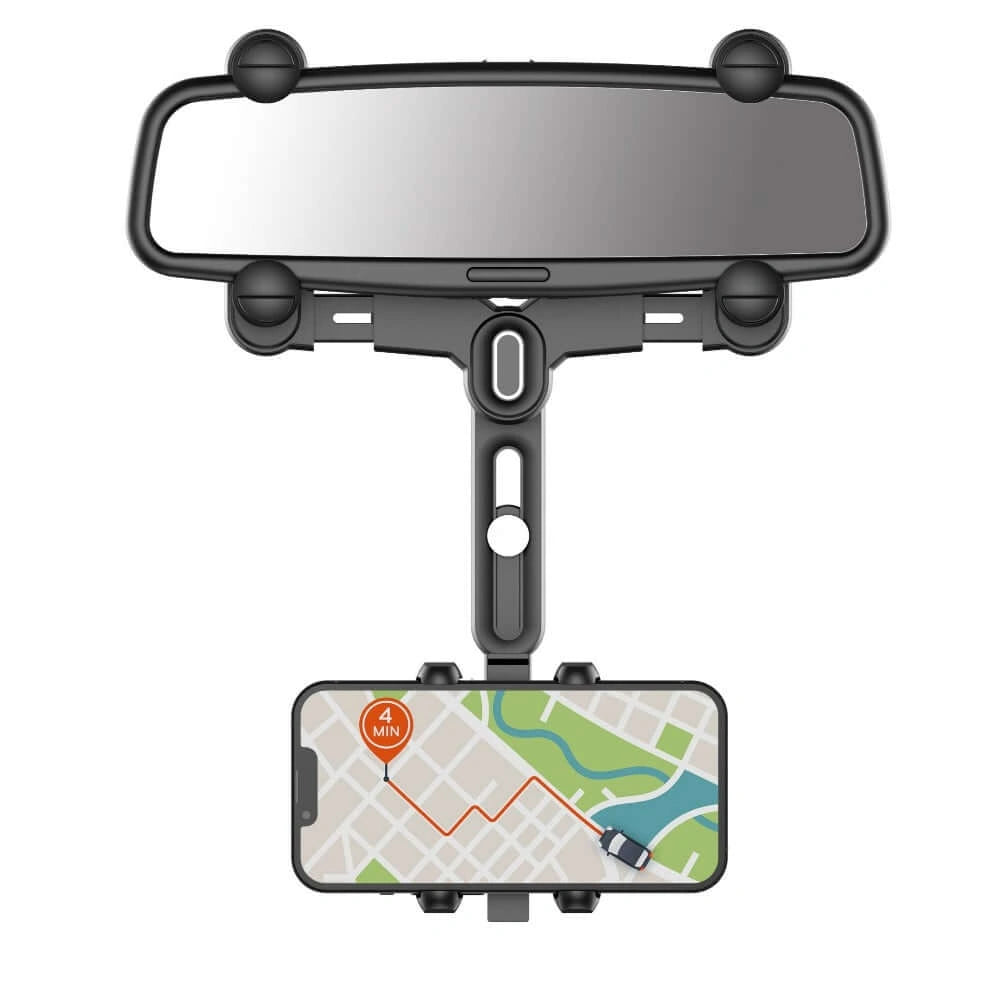Rearview Mirror Clamp Mobile Holder-حامل الهاتف المحمول المشبك مرآة الرؤية الخلفية-Auto-Emporio-Kuwait.0