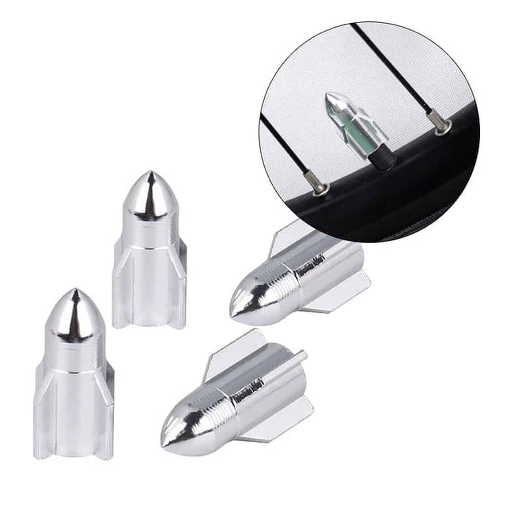 Rocket Tire Valve Caps(4pcs)-أغطية صمامات إطارات الصواريخ (4 قطع)-Auto-Emporio-Kuwait.0