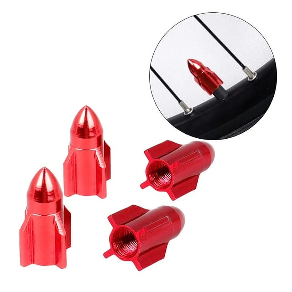 Rocket Tire Valve Caps(4pcs)-أغطية صمامات إطارات الصواريخ (4 قطع)-Auto-Emporio-Kuwait.0