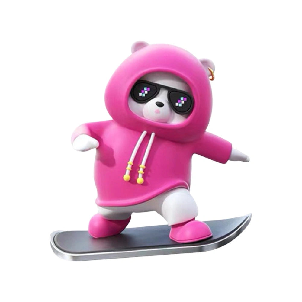 Skateboarding Teddy Bear Hoodie Display Screen Sliding Ornament-لوح التزلج تيدي بير هوديي شاشة عرض زخرفة منزلقة-Auto-Emporio-Kuwait.0