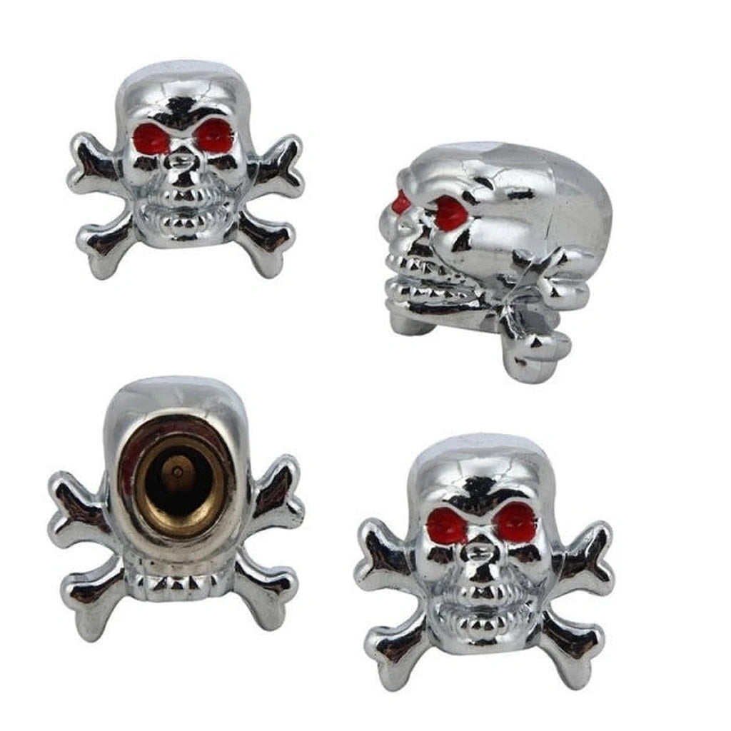 Skull Danger Tire Valve Caps (4 pcs)-أغطية صمامات إطارات خطر الجمجمة (4 قطع)-Auto-Emporio-Kuwait.0