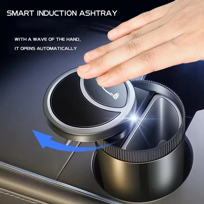 Smart Automatic Metal Ashtray with Infrared Sensor and LED Light-منفضة سجائر معدنية أوتوماتيكية ذكية مع مستشعر الأشعة تحت الحمراء وإضاءة LED-Auto-Emporio-Kuwait.0