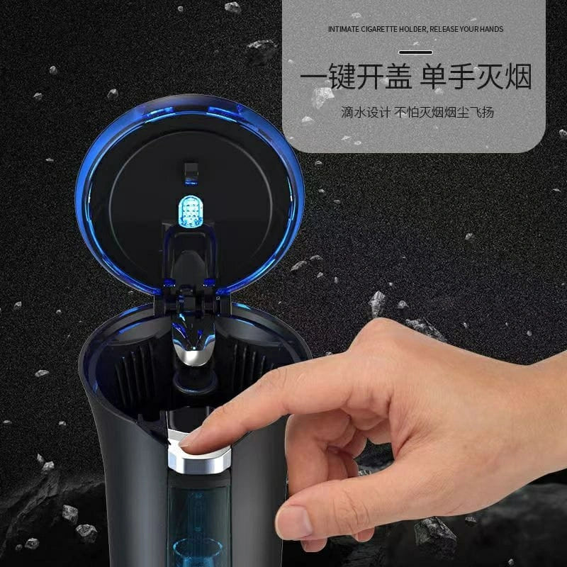 Solar Powered LED Water Shot Ashtray-منفضة سجائر LED تعمل بالطاقة الشمسية-Auto-Emporio-Kuwait.0