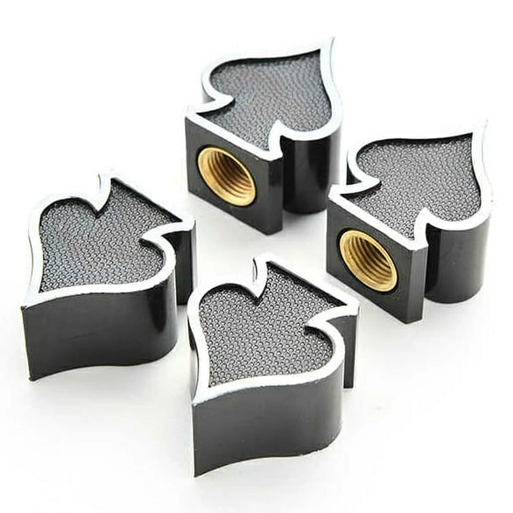 Spades Tire Valve Caps (4 pcs)-أغطية صمامات الإطارات البستوني (4 قطع)-Auto-Emporio-Kuwait.0