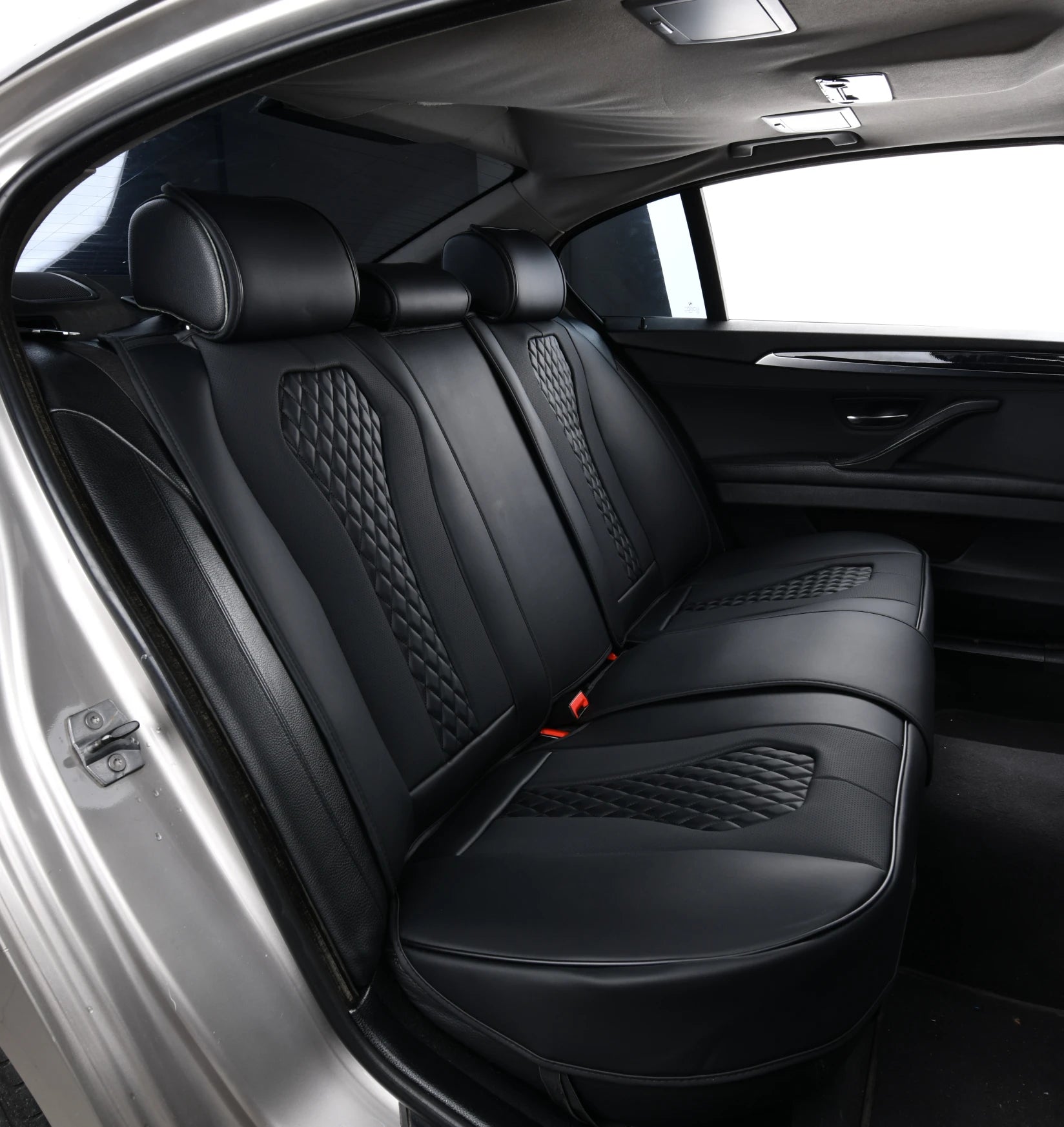 Stylish Leather Seat Covers (5 pcs set)-أغطية مقاعد جلدية أنيقة (طقم 5 قطع)-Auto-Emporio-Kuwait.0