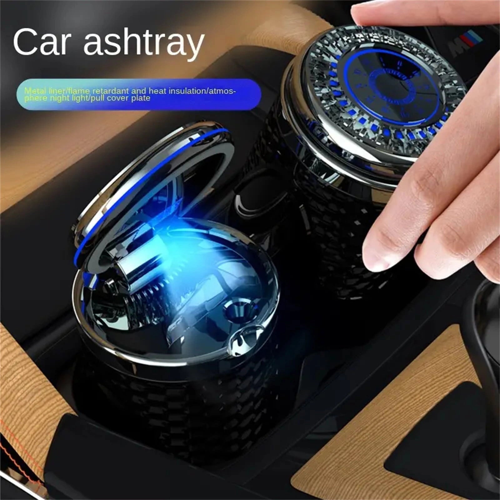 Stylish Mini Ashtray with LED Light-منفضة سجائر صغيرة أنيقة مع ضوء LED-Auto-Emporio-Kuwait.0