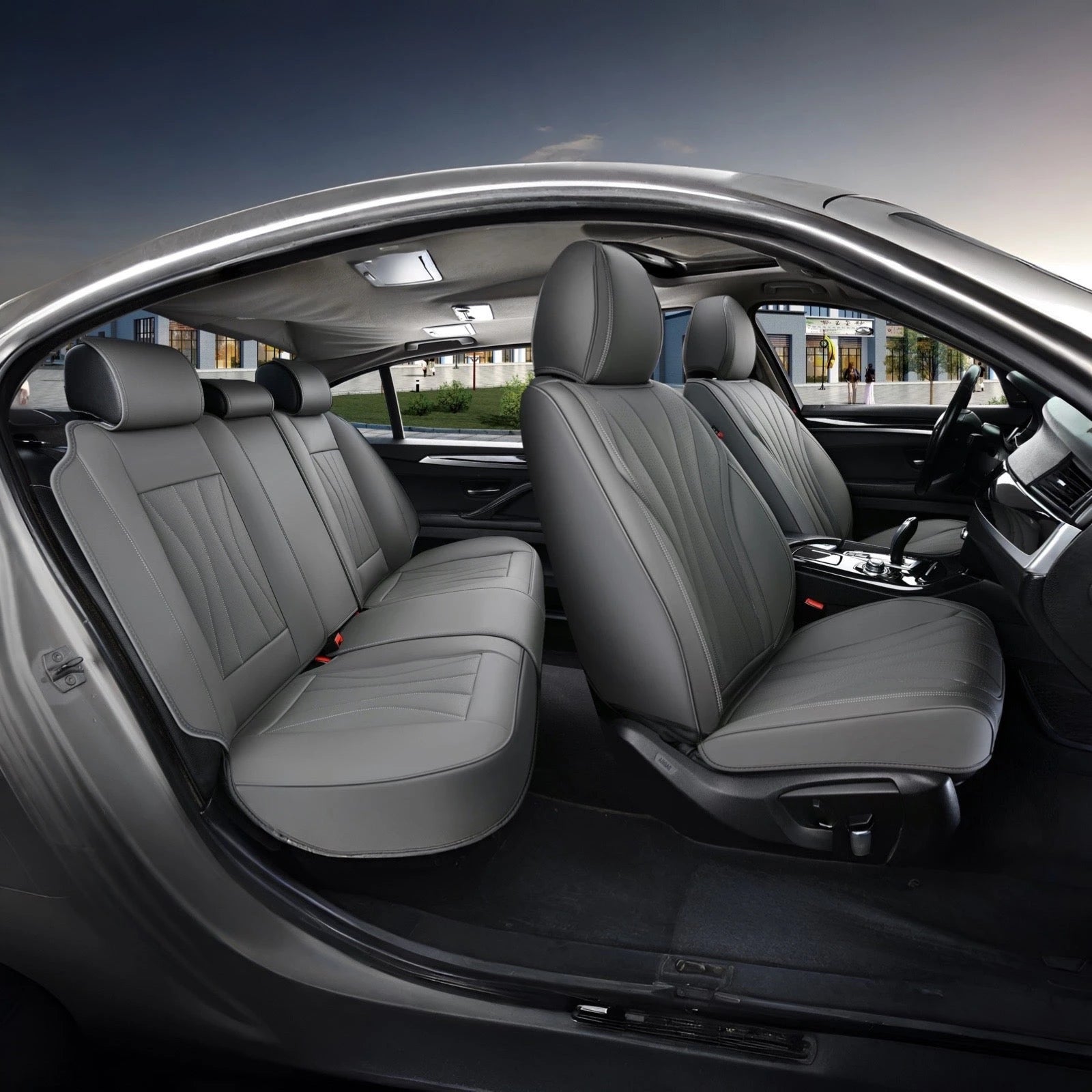 Swift Leather Seat Covers (5 pcs set)-أغطية مقاعد جلدية سويفت (طقم 5 قطع)-Auto-Emporio-Kuwait.0