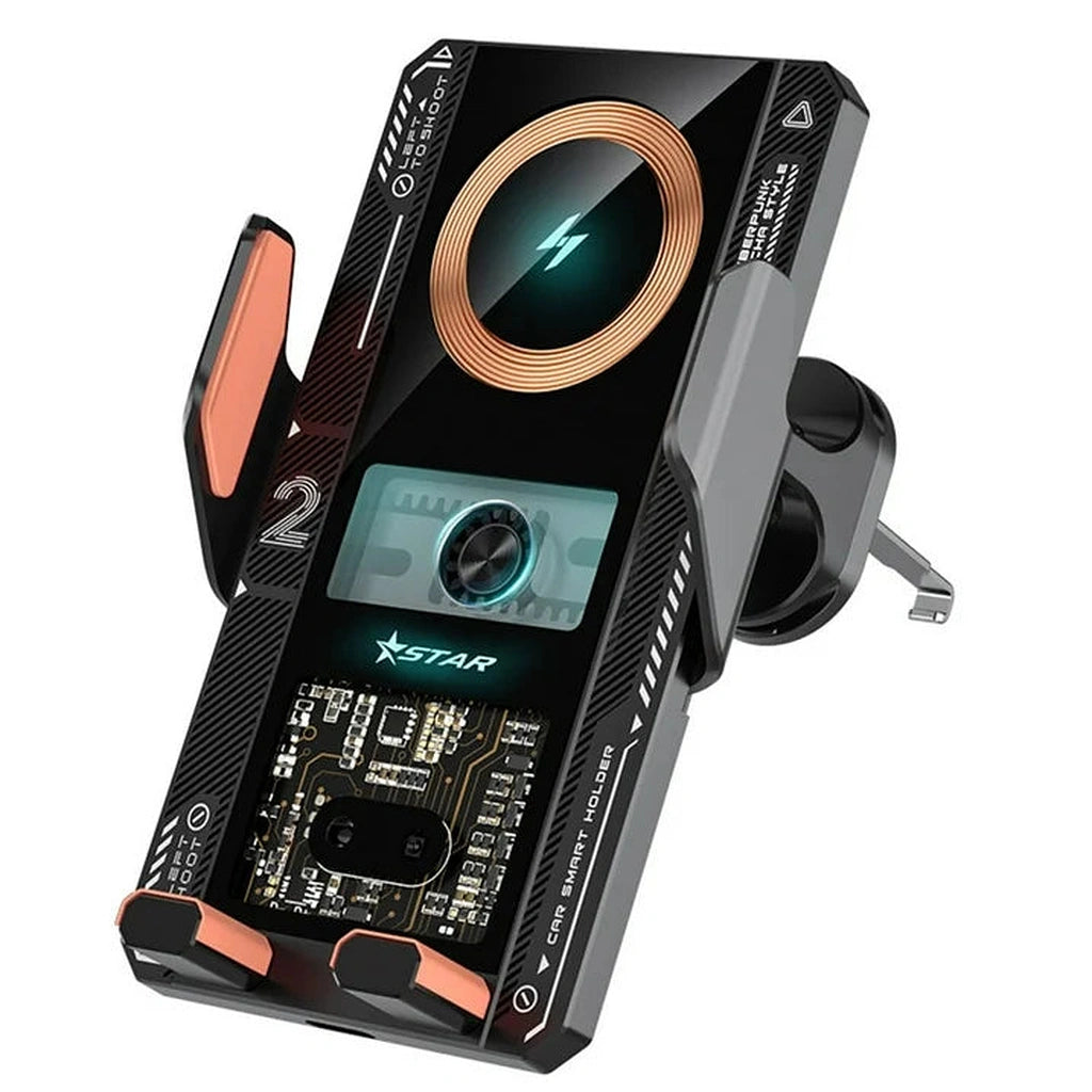 T9 Wireless Fast Charger Magnetic Sensor Mobile Holder-حامل الهاتف المحمول بمستشعر مغناطيسي وشاحن لاسلكي سريع T9-Auto-Emporio-Kuwait.0