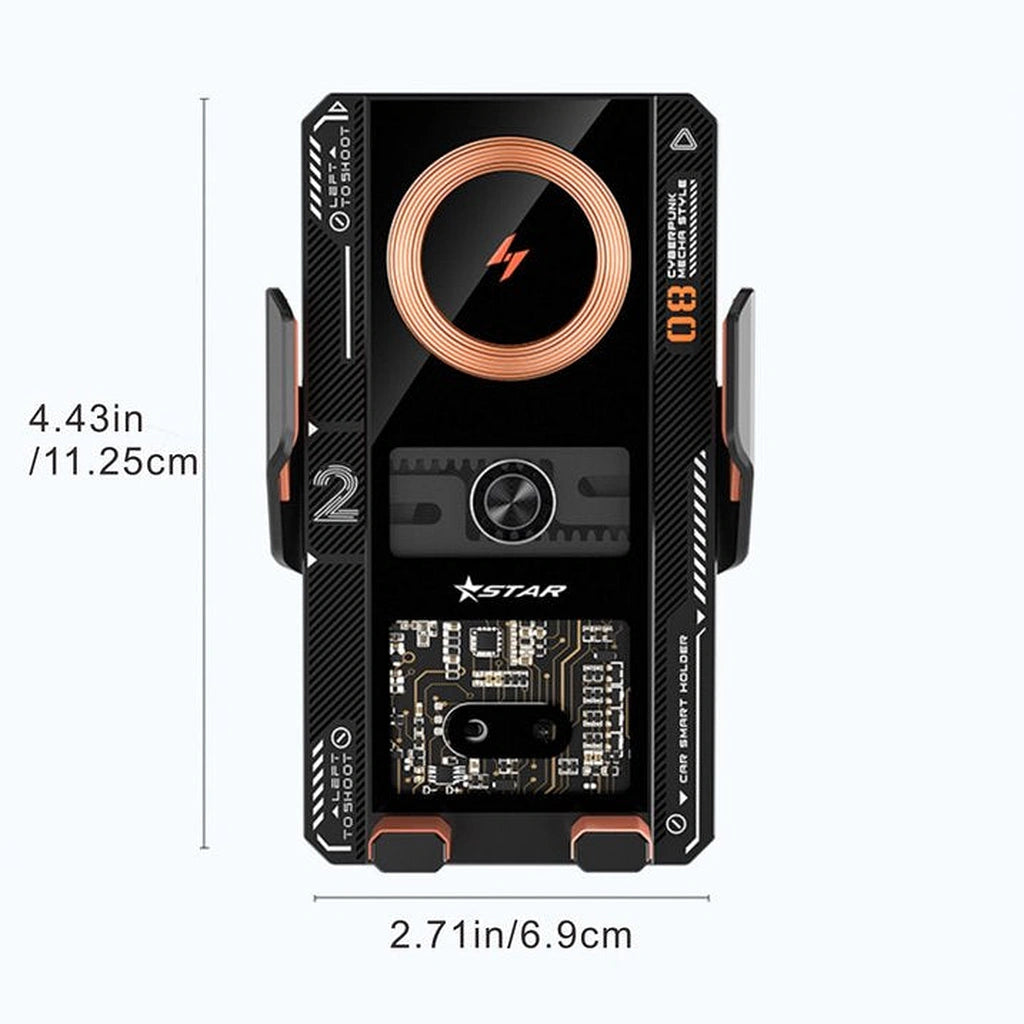 T9 Wireless Fast Charger Magnetic Sensor Mobile Holder-حامل الهاتف المحمول بمستشعر مغناطيسي وشاحن لاسلكي سريع T9-Auto-Emporio-Kuwait.0