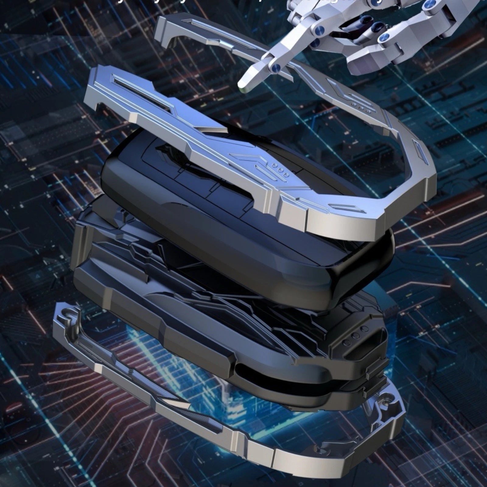 TOYOTA Zinc Alloy Key Remote Cover with two keychains-غطاء جهاز التحكم عن بعد لمفتاح تويوتا من سبائك الزنك مع سلسلتي مفاتيح-Auto-Emporio-Kuwait.0