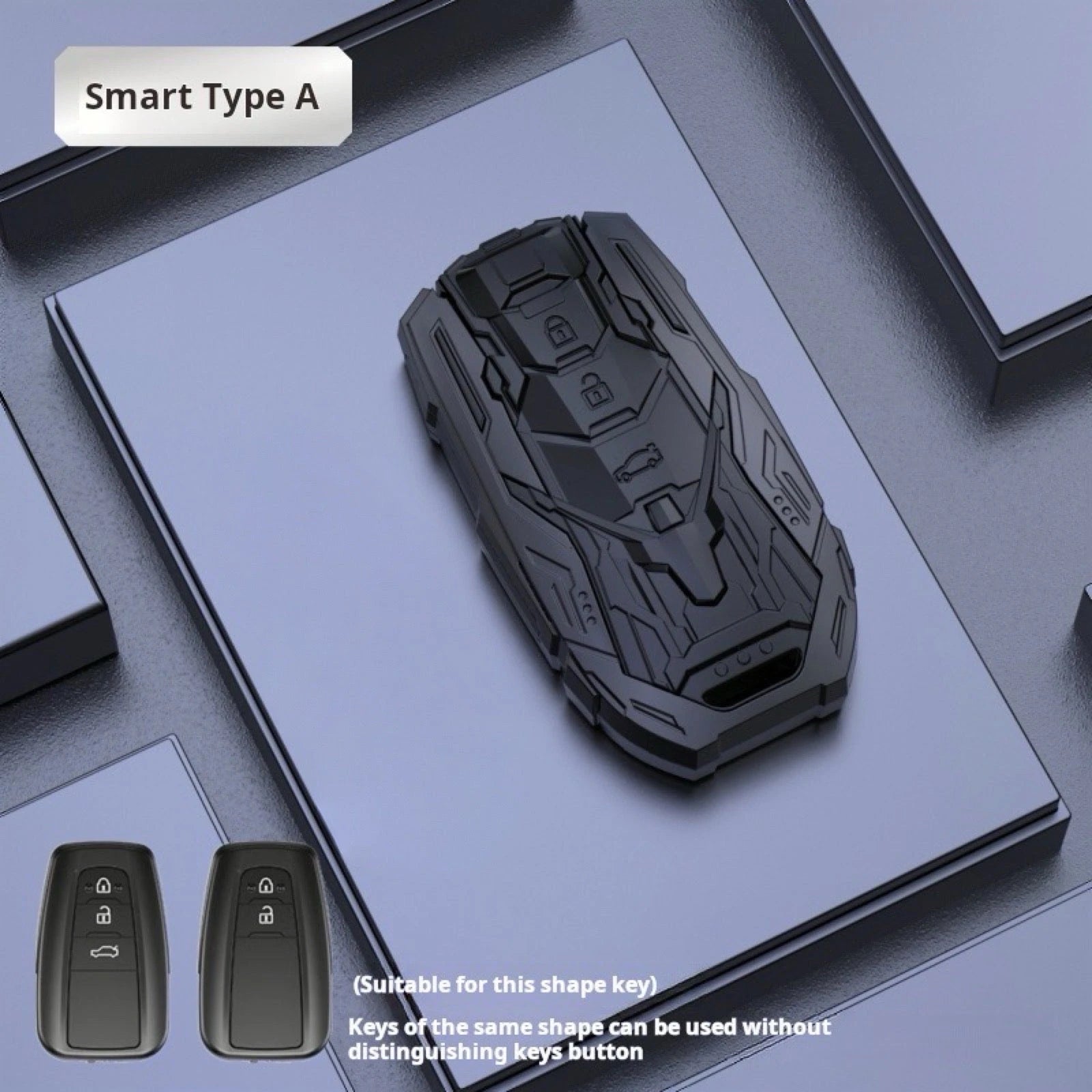 TOYOTA Zinc Alloy Key Remote Cover with two keychains-غطاء جهاز التحكم عن بعد لمفتاح تويوتا من سبائك الزنك مع سلسلتي مفاتيح-Auto-Emporio-Kuwait.0