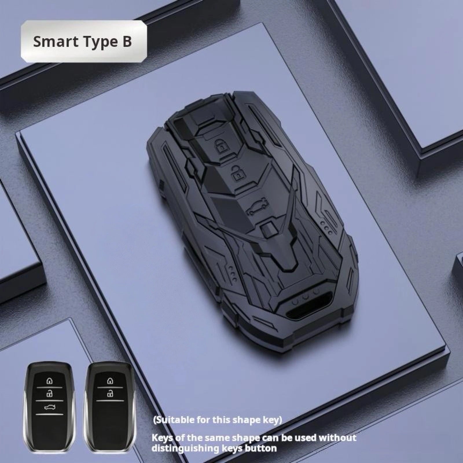 TOYOTA Zinc Alloy Key Remote Cover with two keychains-غطاء جهاز التحكم عن بعد لمفتاح تويوتا من سبائك الزنك مع سلسلتي مفاتيح-Auto-Emporio-Kuwait.0
