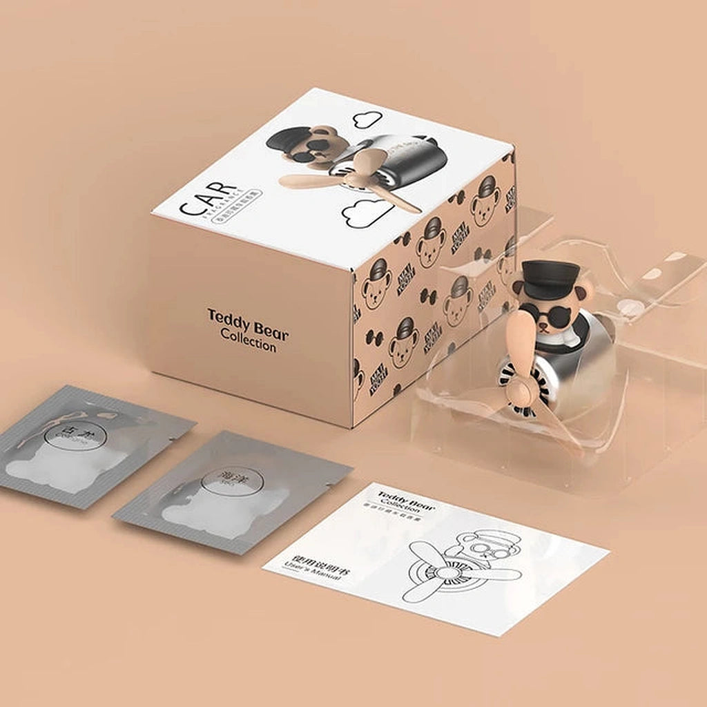 Teddy Bear Fan Air Freshener AC Vent Clip-مشبك معطر هواء بمروحة تيدي بير-Auto-Emporio-Kuwait.0