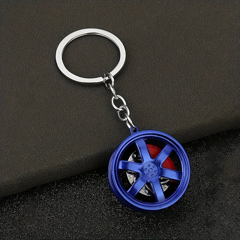 Tire Wheel Rim Keychain- Blue-سلسلة مفاتيح لإطار العجلة - أزرق-Auto-Emporio-Kuwait.0