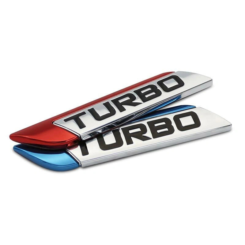 Turbo Car Fender Badge Sticker (Set of 2)-ملصق شارة حاجز السيارة توربو (مجموعة من قطعتين)-Auto-Emporio-Kuwait.0