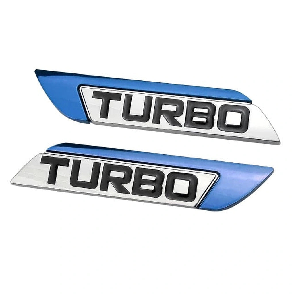 Turbo Car Fender Badge Sticker (Set of 2)-ملصق شارة حاجز السيارة توربو (مجموعة من قطعتين)-Auto-Emporio-Kuwait.0