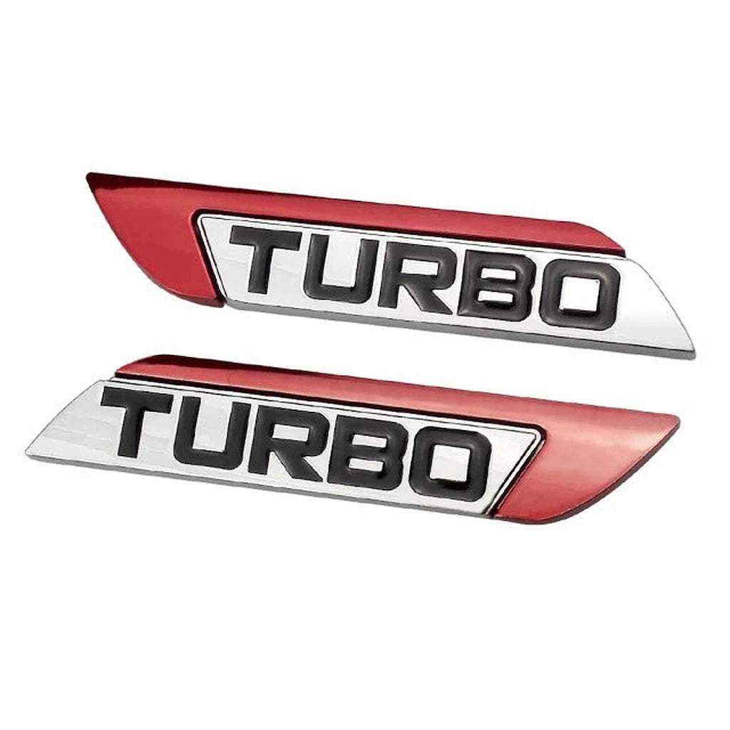 Turbo Car Fender Badge Sticker (Set of 2)-ملصق شارة حاجز السيارة توربو (مجموعة من قطعتين)-Auto-Emporio-Kuwait.0
