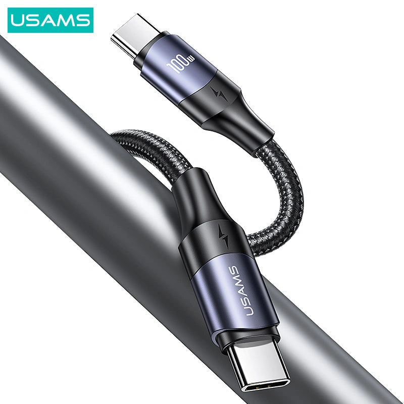 USAMS U71 Type-C To Type-C 100W PD Fast Charging & Data Cable-USAMS U71 Type-C إلى Type-C 100W PD كابل شحن سريع وبيانات-Auto-Emporio-Kuwait.0