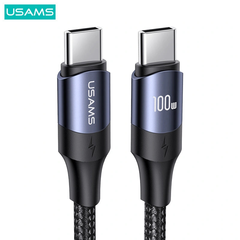 USAMS U71 Type-C To Type-C 100W PD Fast Charging & Data Cable-USAMS U71 Type-C إلى Type-C 100W PD كابل شحن سريع وبيانات-Auto-Emporio-Kuwait.0