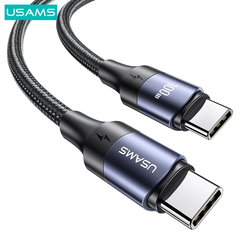 USAMS U71 Type-C To Type-C 100W PD Fast Charging & Data Cable-USAMS U71 Type-C إلى Type-C 100W PD كابل شحن سريع وبيانات-Auto-Emporio-Kuwait.0