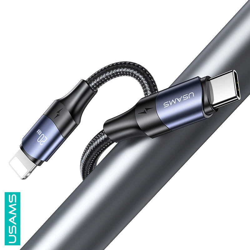 USAMS U71 Type-C to Lightning 20W PD Fast Charging & Data Cable-USAMS U71 Type-C إلى Lightning 20W PD كابل شحن سريع وبيانات-Auto-Emporio-Kuwait.0