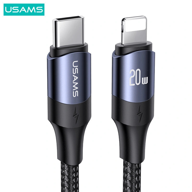 USAMS U71 Type-C to Lightning 20W PD Fast Charging & Data Cable-USAMS U71 Type-C إلى Lightning 20W PD كابل شحن سريع وبيانات-Auto-Emporio-Kuwait.0