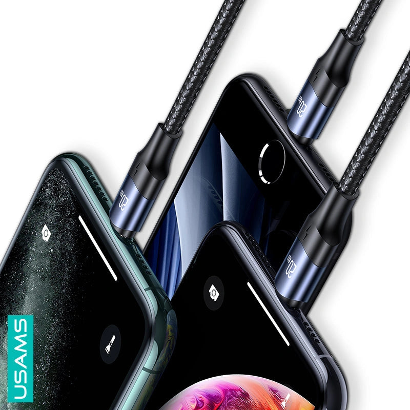 USAMS U71 Type-C to Lightning 20W PD Fast Charging & Data Cable-USAMS U71 Type-C إلى Lightning 20W PD كابل شحن سريع وبيانات-Auto-Emporio-Kuwait.0