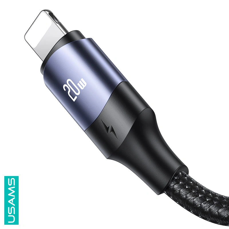USAMS U71 Type-C to Lightning 20W PD Fast Charging & Data Cable-USAMS U71 Type-C إلى Lightning 20W PD كابل شحن سريع وبيانات-Auto-Emporio-Kuwait.0