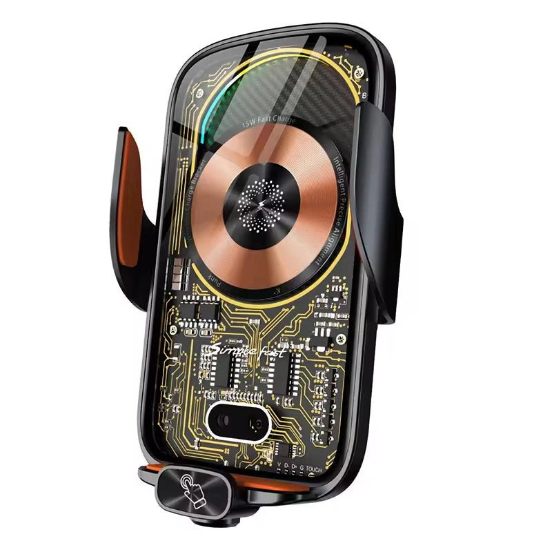 V558 Wireless Fast Charger Magnetic Sensor Mobile Holder-حامل هاتف محمول بمستشعر مغناطيسي وشاحن لاسلكي سريع V558-Auto-Emporio-Kuwait.0