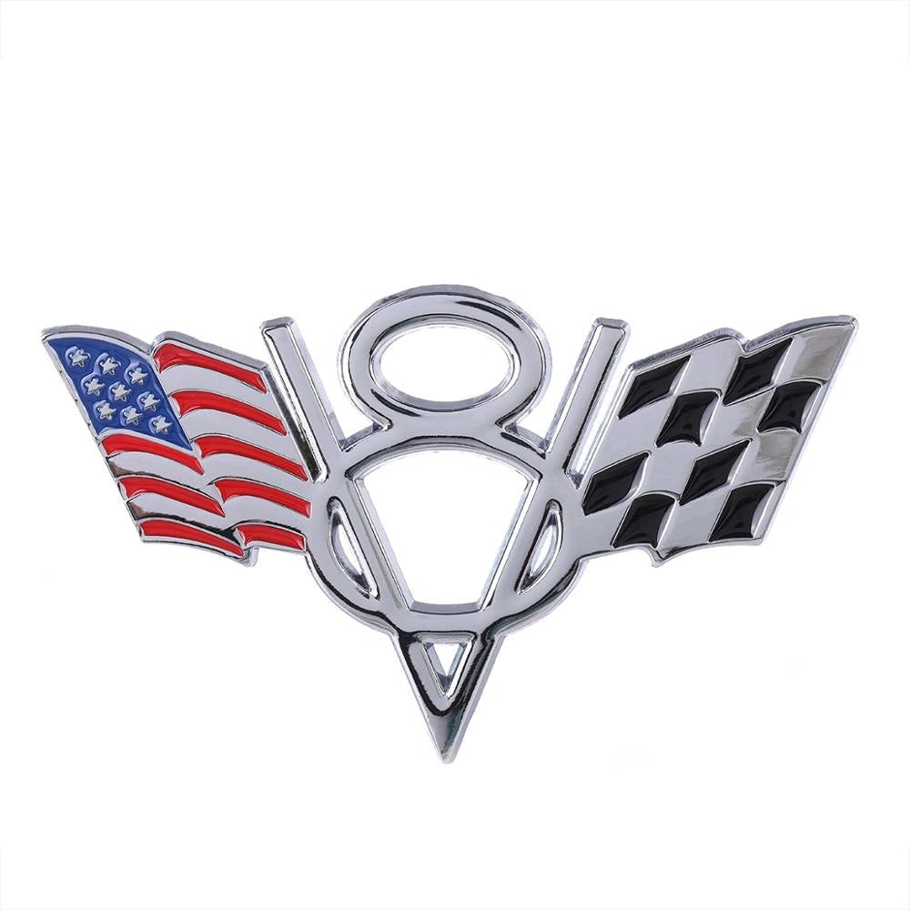 V8 Flag 3D Badge Sticker-ملصق شارة علم V8 ثلاثي الأبعاد-Auto-Emporio-Kuwait.0