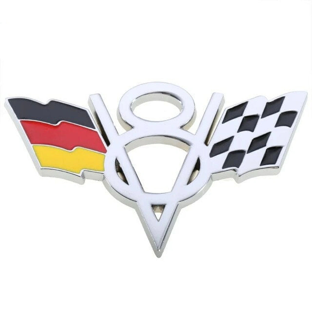 V8 Flag 3D Badge Sticker-ملصق شارة علم V8 ثلاثي الأبعاد-Auto-Emporio-Kuwait.0