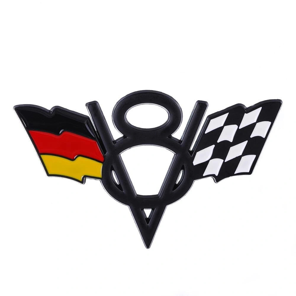 V8 Flag 3D Badge Sticker-ملصق شارة علم V8 ثلاثي الأبعاد-Auto-Emporio-Kuwait.0