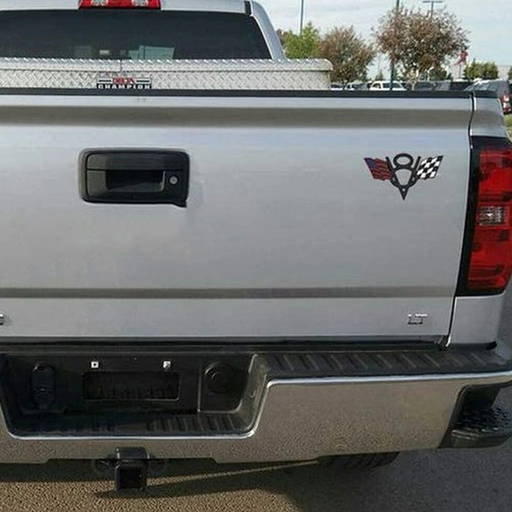 V8 Flag 3D Badge Sticker-ملصق شارة علم V8 ثلاثي الأبعاد-Auto-Emporio-Kuwait.0