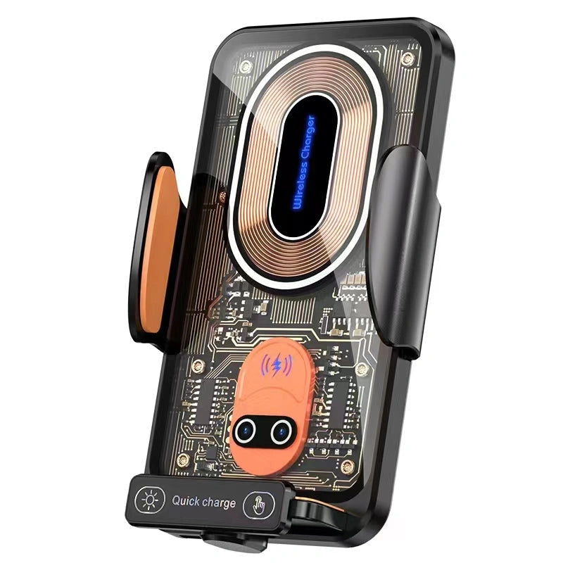 V88 Wireless Fast Charger Magnetic Sensor Mobile Holder-حامل الهاتف المحمول بمستشعر مغناطيسي وشاحن لاسلكي سريع V88-Auto-Emporio-Kuwait.0