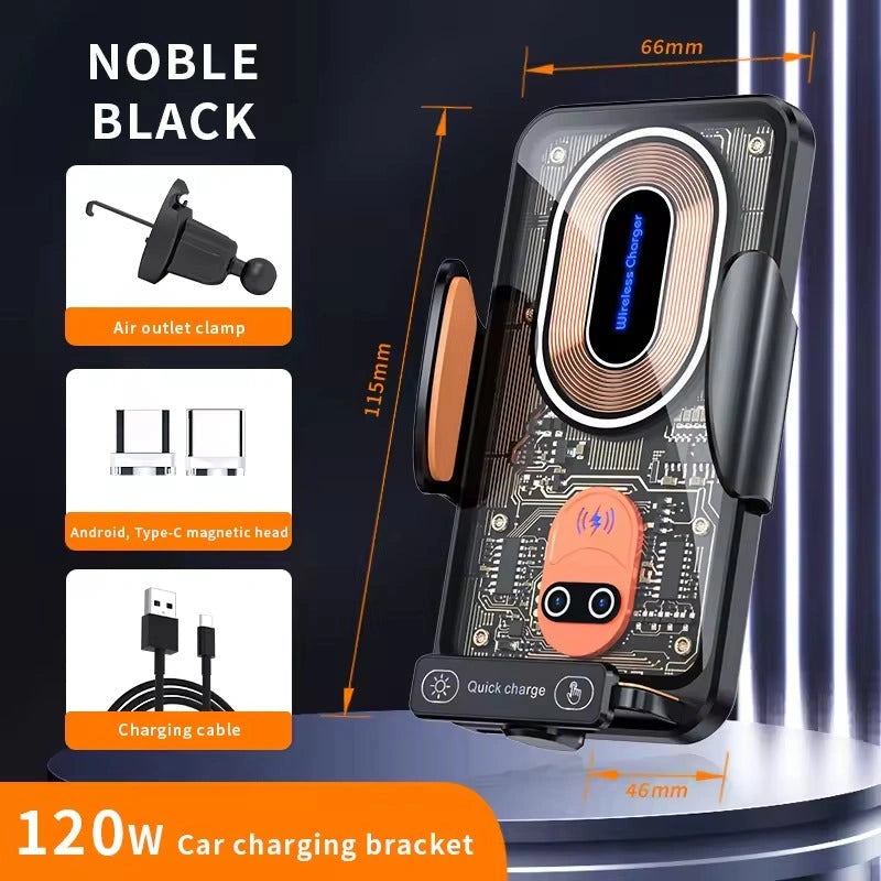 V88 Wireless Fast Charger Magnetic Sensor Mobile Holder-حامل الهاتف المحمول بمستشعر مغناطيسي وشاحن لاسلكي سريع V88-Auto-Emporio-Kuwait.0