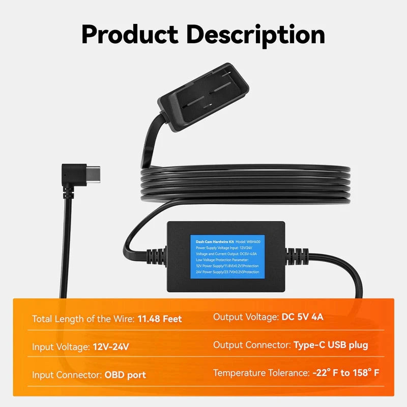 WOLFBOX Dashcam 4A OBD Hardwire kit-طقم أسلاك صلبة WOLFBOX Dashcam 4A Obd-Auto-Emporio-Kuwait.0
