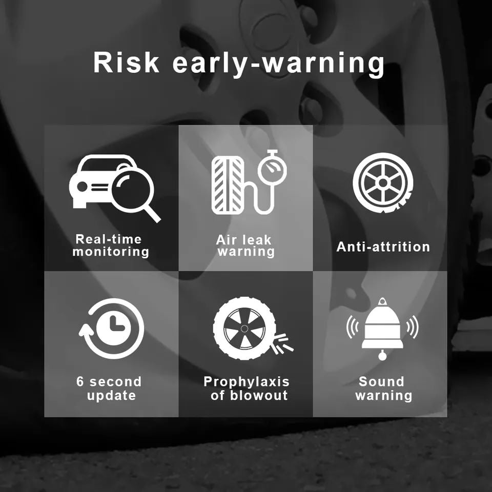 Solar Tire Pressure Monitoring System(TPMS) with 4 Sensors