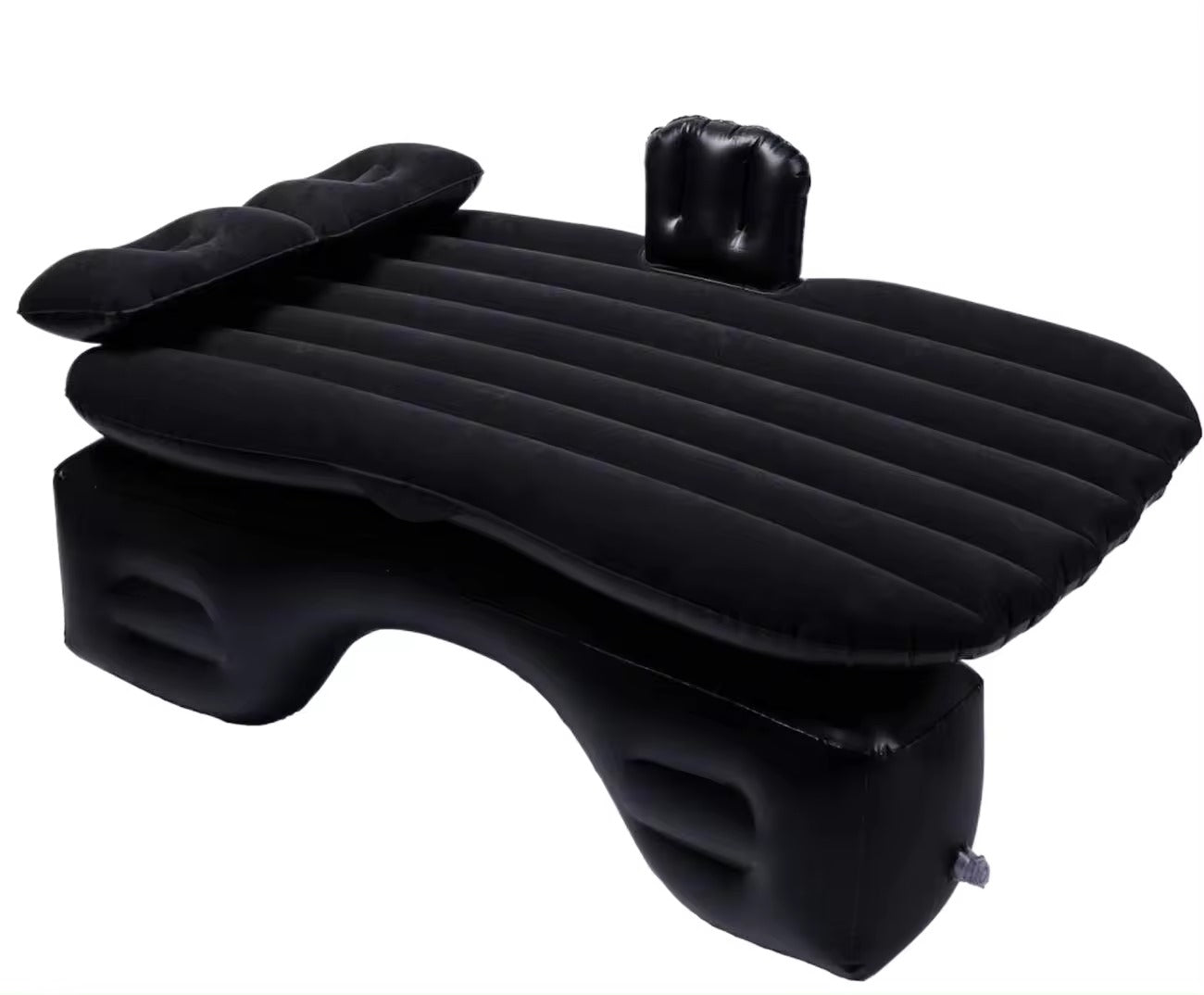 Premium Multipurpose Car Bed for Back Seat (Black) - Inflatable,Foldable & Durable Mattress with Quick Inflation Pump, Repair Kit & 2 Pillows