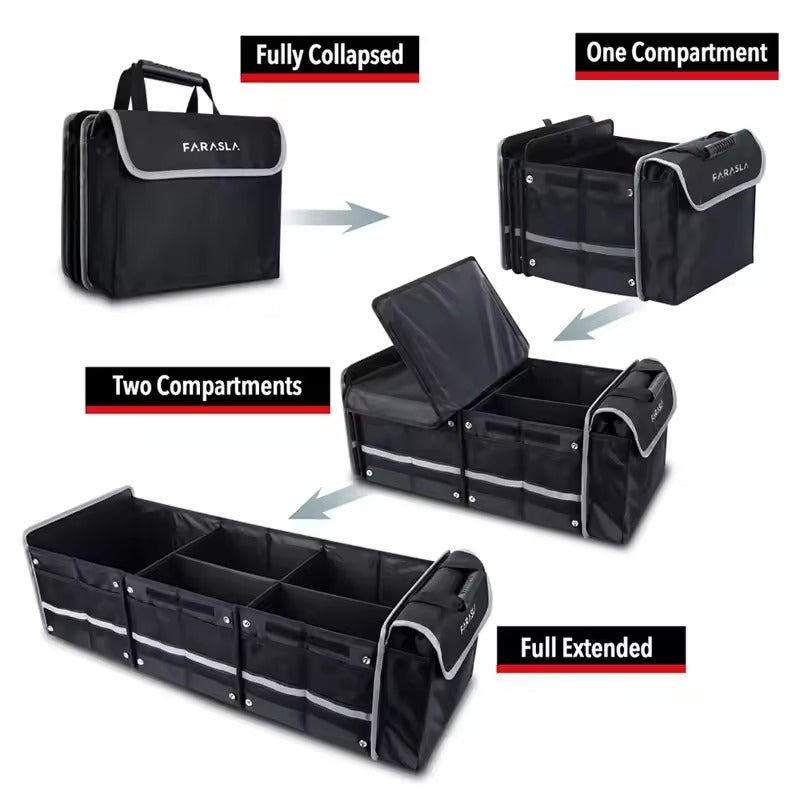 Expandable Trunk Organiser with Cooler Bag