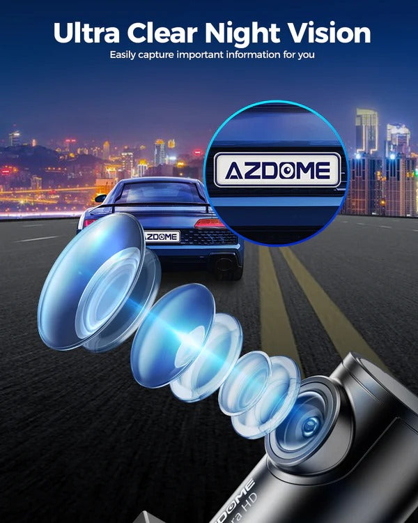 AZDOME M300S 2CH 4K Dash Cam With 5.8G WiFi, GPS, Voice Control, WDR Night