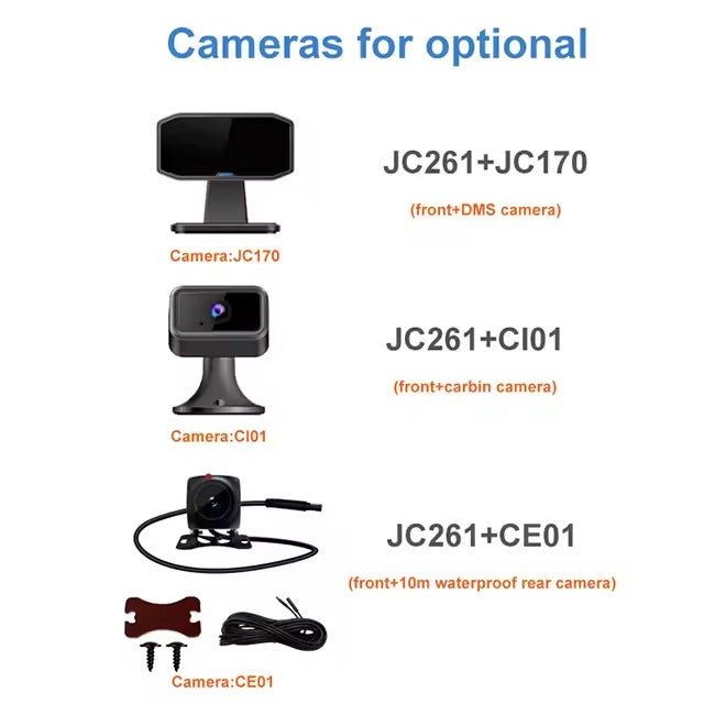 JIMIIOT JC261 4G AI Dash Cam DVR, DMS, ADAS, Wi-Fi, GPS