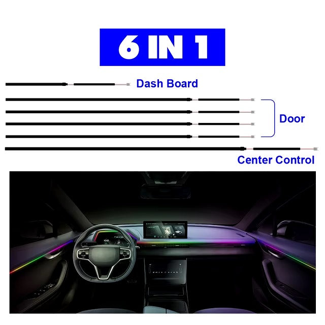 6in1 APP Controlled RGB Symphony Interior Dashboard LED Lights