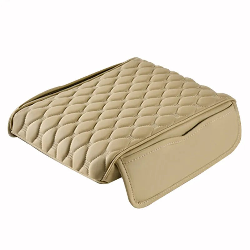 Wide PU Leather Armrest Cushion with 2 Storage Pockets