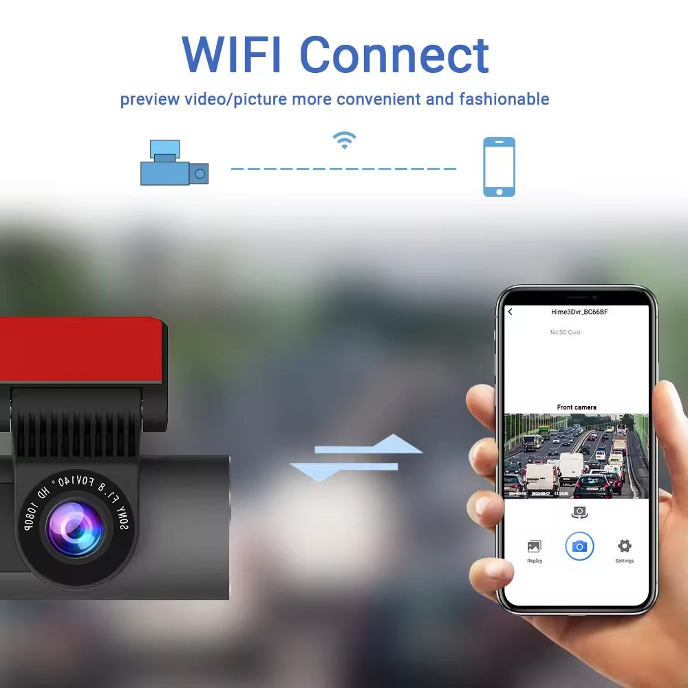 TEYES V K6 2K 3-cameras Dash Cam Full HD Dual Lens WIFI