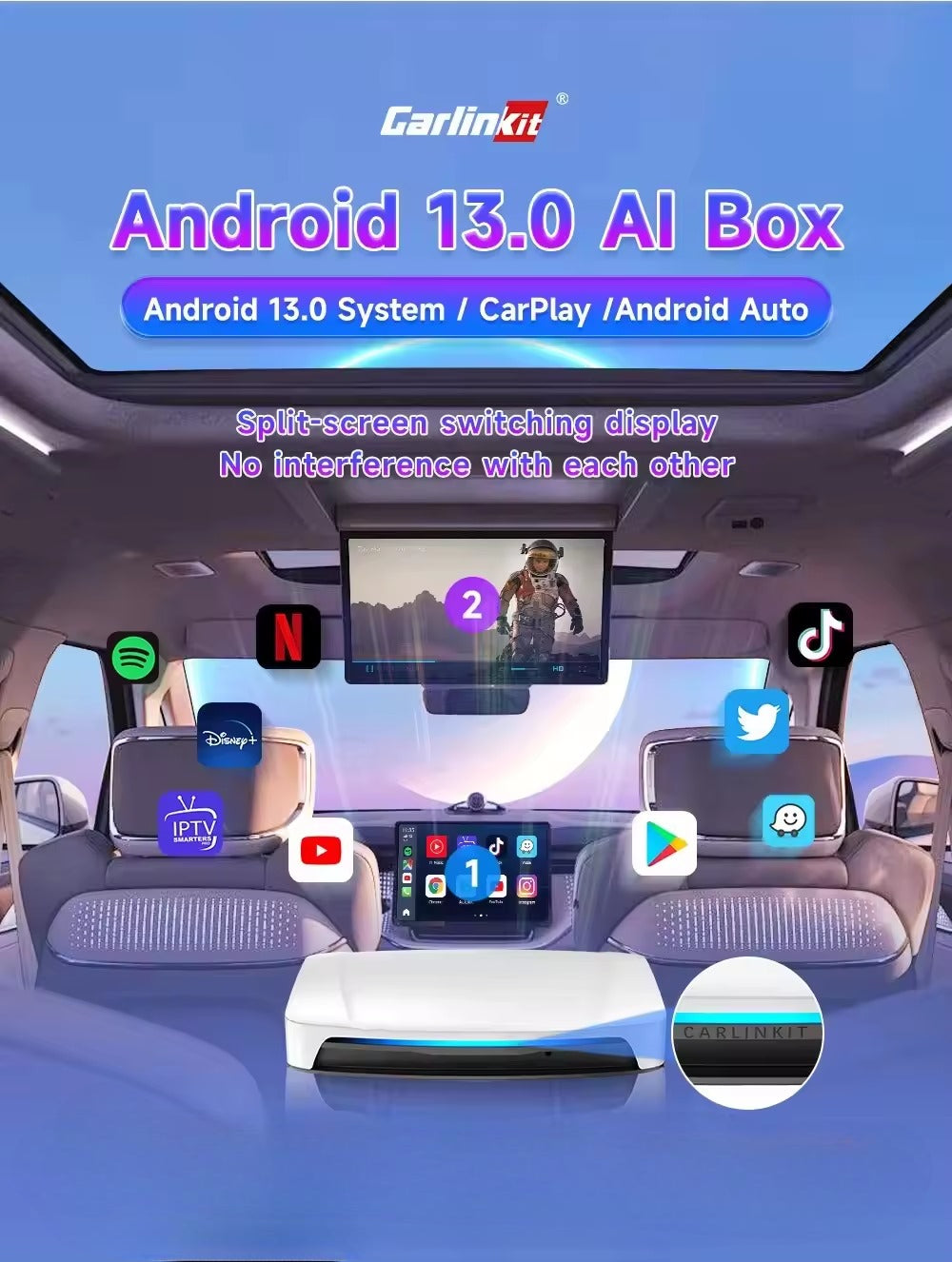 Carlinkit UHD 8G+128GB CarPlay Android 13 AI TBOX Wireless